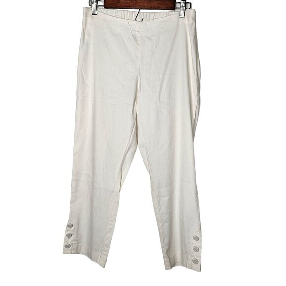 J.Jill Linen Stretch Capris Pedal Pusher Pants Small Petite White - Picture 1 of 11
